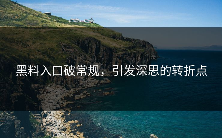 黑料入口破常规,引发深思的转折点 第1张 黑料入口破常规,引发深思的转折点 第1张