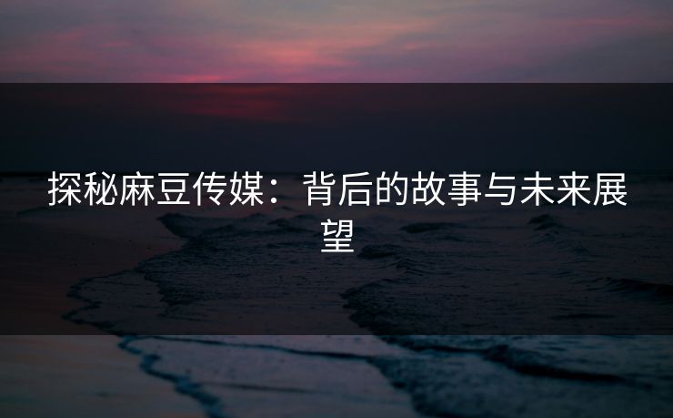 探秘麻豆传媒：背后的故事与未来展望  第1张