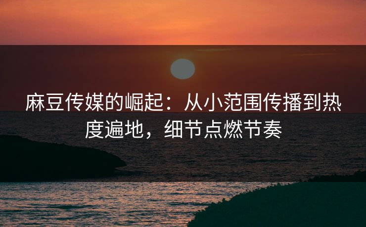 麻豆传媒的崛起：从小范围传播到热度遍地，细节点燃节奏  第1张